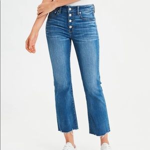 Hi-Rise Crop Flare Jeans